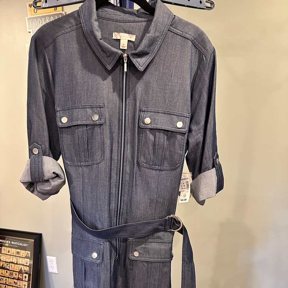Stylish Denim Dress with Belt